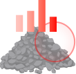 건설용 자갈 품질관리 데이터 아이콘 이미지